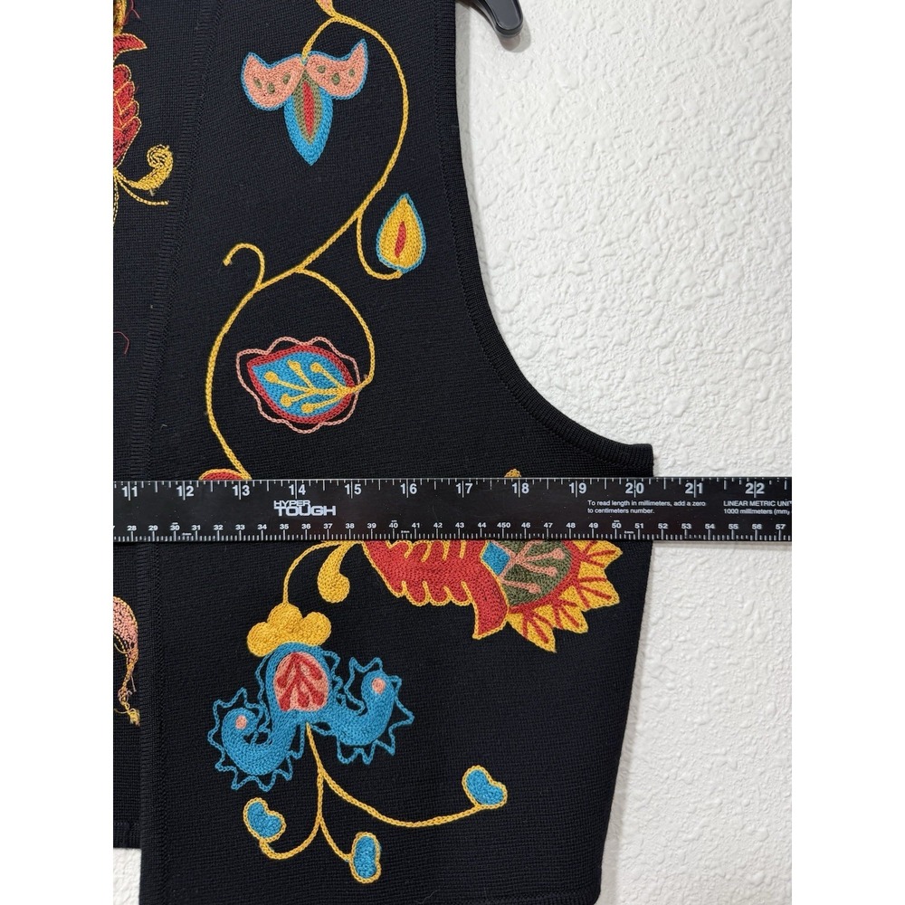 Vtg Boho Wool Vest Womens L Colorful Art Artsy Earthy - Picture 5 of 6